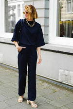 Arlo Crepe Jumpsuit - Navy