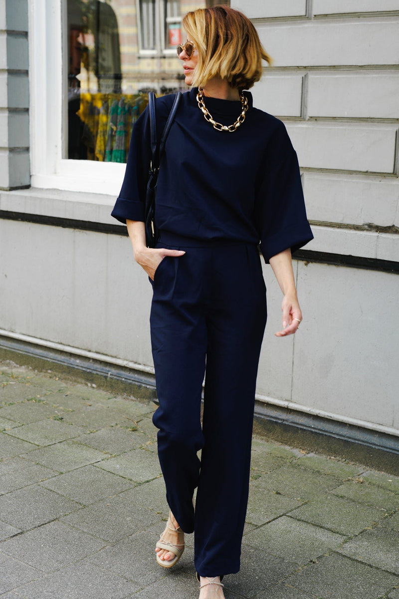 Arlo Crepe Jumpsuit - Navy