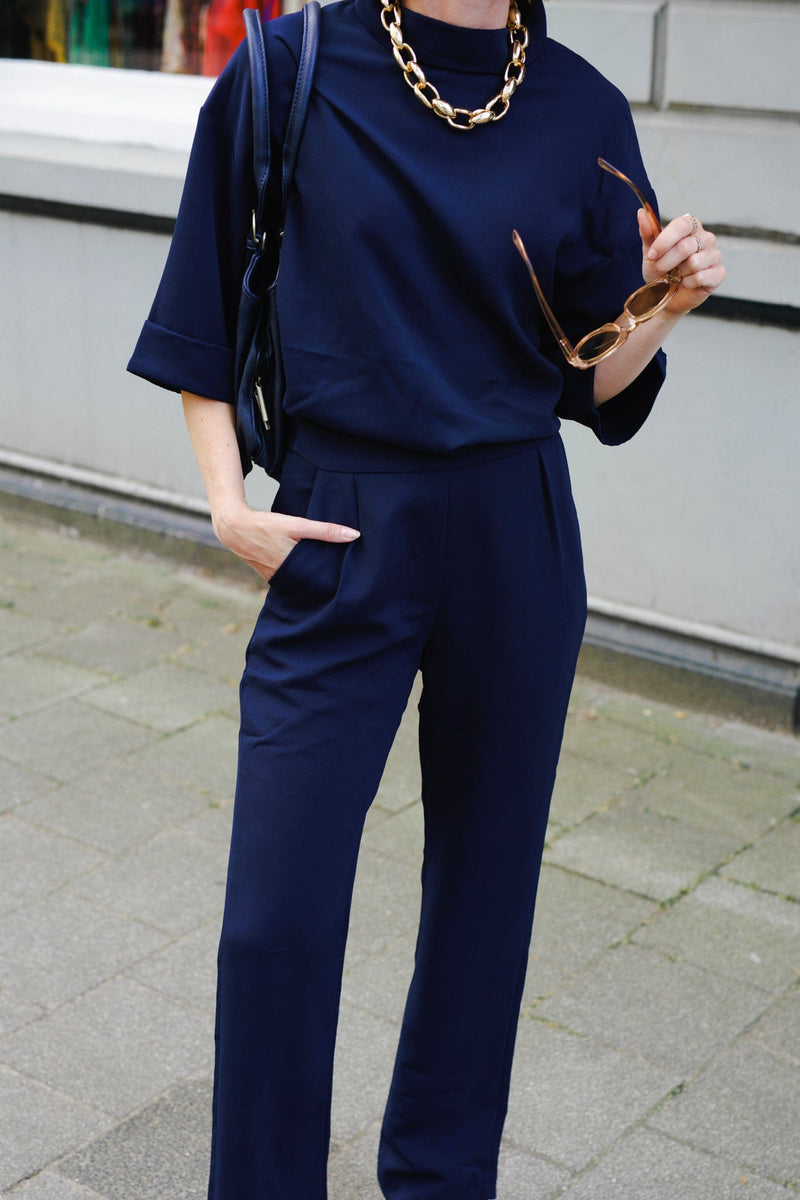 Arlo Crepe Jumpsuit - Navy