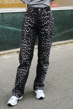 Simona Leopard Jeans - Grijs Luipaard