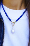 Tommy Pearl Ketting - Lapis Blauw