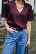 Largo Satijnen Blouse - Bordeaux