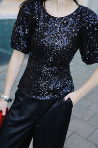 Marsja Blouse - Zwart Glitter