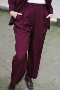 Premiere Pleated Pantalon - Amarone Rood