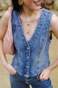 MSCHEli Ada Denim Top - Blauw