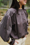 Puffy Tie Shirt - Mud