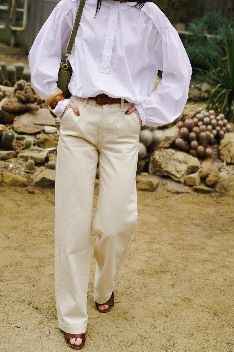Puffy Tie Shirt - Wit