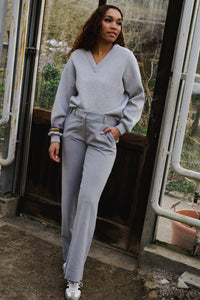 Dena Pantalon - Light Grey Pinstripe