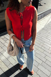 Lilly Gehaakt Gilet - Rood