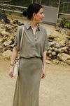 SLFViva Cropped blouse - Khaki