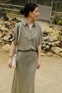 SLFViva Cropped blouse - Khaki