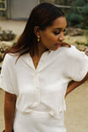 SLFViva Cropped Blouse - Creme