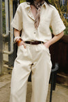 PCSavanna Denim Pants - Beige