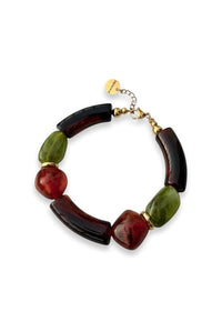 Mixing Beads Armband - Bruin/Groen