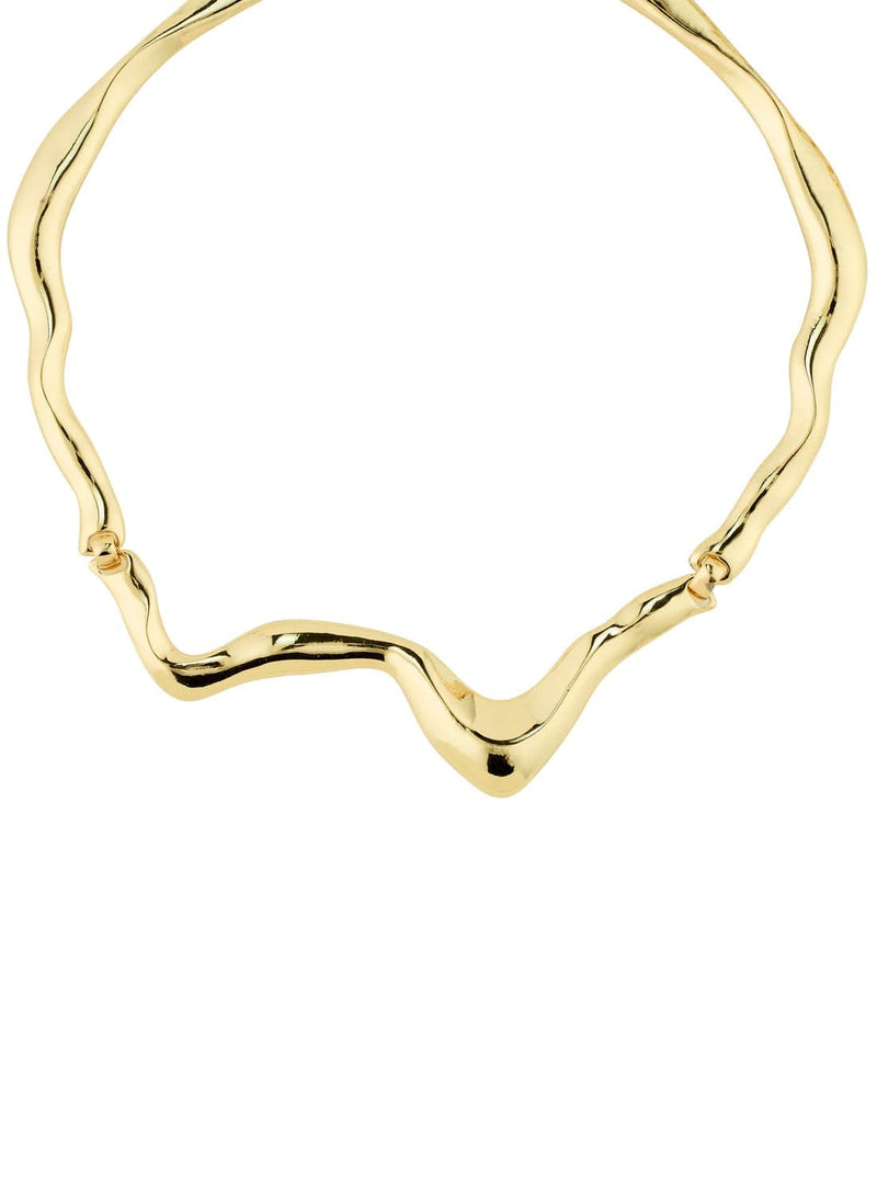 Moon Solid Recycled Ketting - Goud