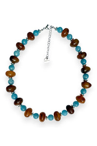 Hazelnut Ketting - Bruin/Blauw