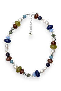 Mixed Stones Ketting - Groen/Blauw