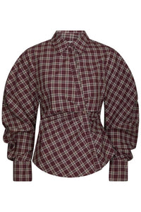 Neoella Check Blouse - Plum