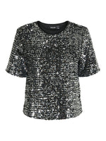 PCSerena Sequin Top - Zilver