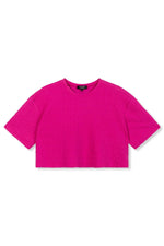 Clara Gebreid Cropped T-shirt - Fuchsia