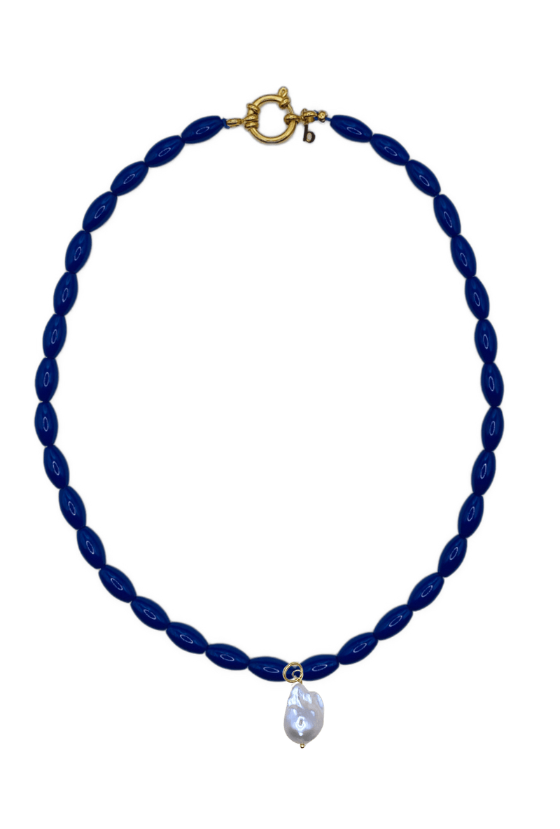 Tommy Pearl Ketting - Lapis Blauw