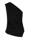 YASVenice One Shoulder Top - Zwart