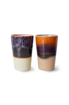 HKliving 70'S ceramics Tea Mugs - Dusk (Set van 2)