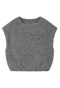 Ballon Hairy Knit Top - Grijs