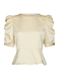 Benua Heavy Satijnen Blouse - Geel