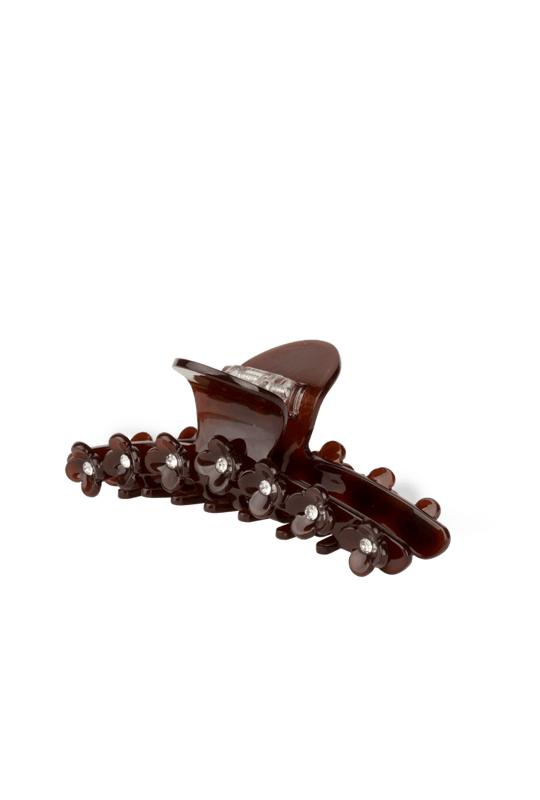 Heldere Flower Clip Haarclip - Chocolade