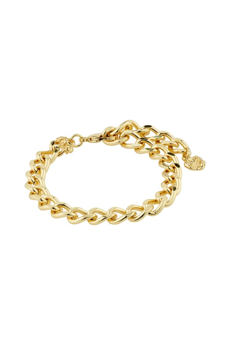 Charm Recycled Curb Chain Armband - Gold