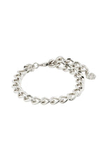 Charm Recycled Curb Chain Armband - Silver