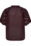 TreyCC Lace T-shirt - Bordeaux/Blauw
