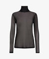 Mesh Turtle Neck Top - Zwart