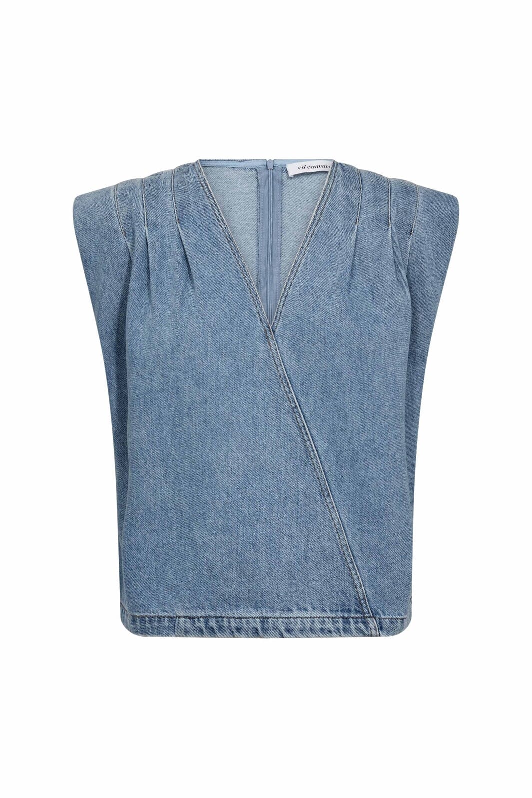AsjaCC Wrap Top - Denim Blauw