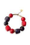 Color Block Armband - Rood/Paars