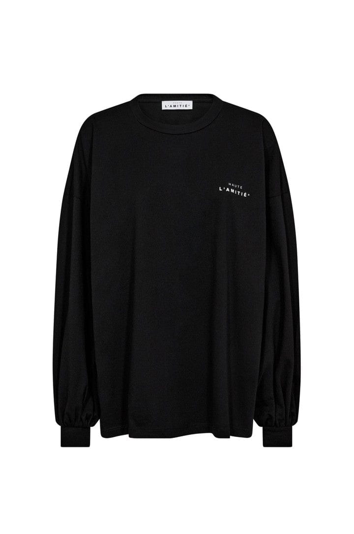 Crew Neck Lange Mouwen Shirt - Zwart
