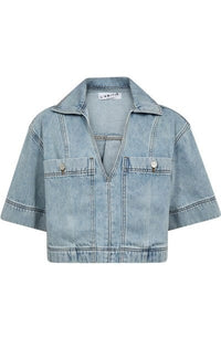 Drew Denim Top - Bleached Denim
