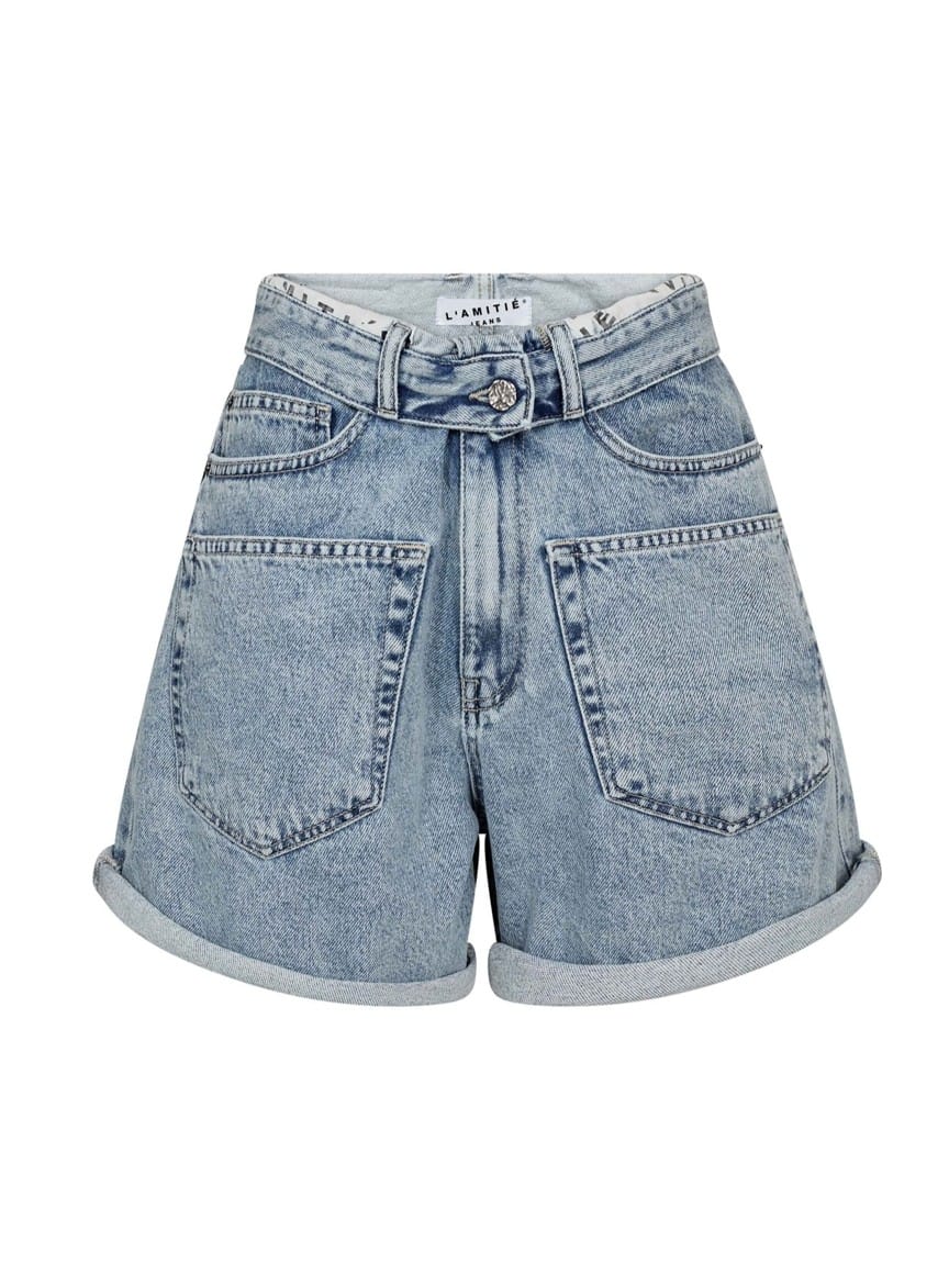 Flip Waist Short - Bleached Denim