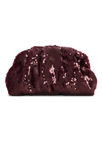 Sequin Clutch Tas - Bordeaux