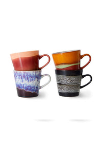 HKlivings 70s ceramics Americano Mokken - Friction Set Van 4