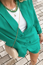 Tatiyana Linen Blazer - Vivid Green