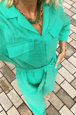 Amalfi Utility Slouch Jumpsuit - Mint Green