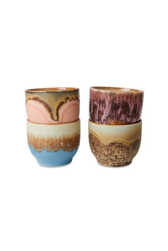 HKliving 70's Keramiek Café Mokken - Lagoon 