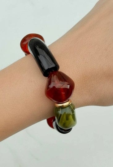 Mixing Beads Armband - Bruin/Groen