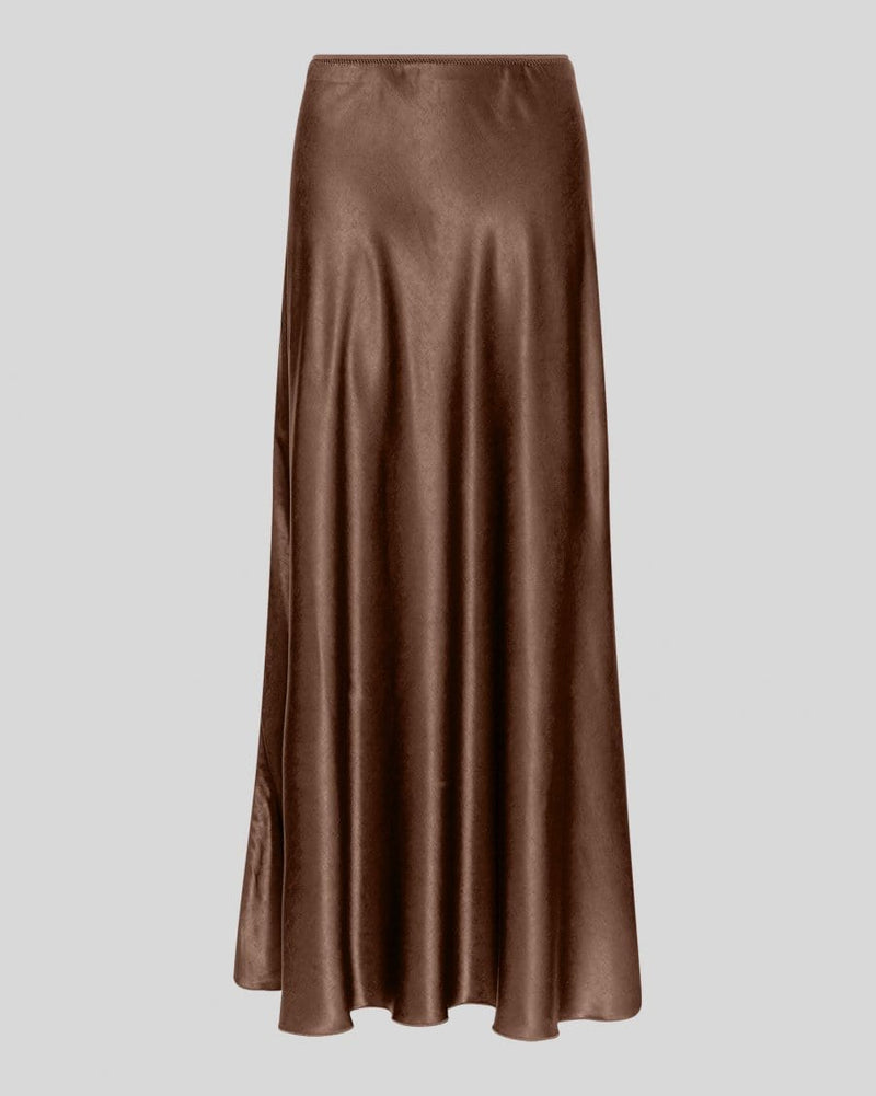 MSCHNicolette Ullas Satijnen Rok - Slate Black