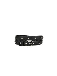 Nappa Stud Leren Riem - Zwart
