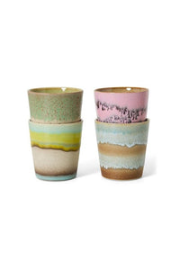 HKliving 70's Ceramics Koffie Mokken - Pop Art