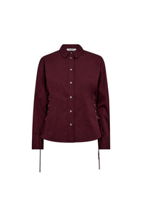 PoppyCC Eyelet Tie Bouse - Wijnrood