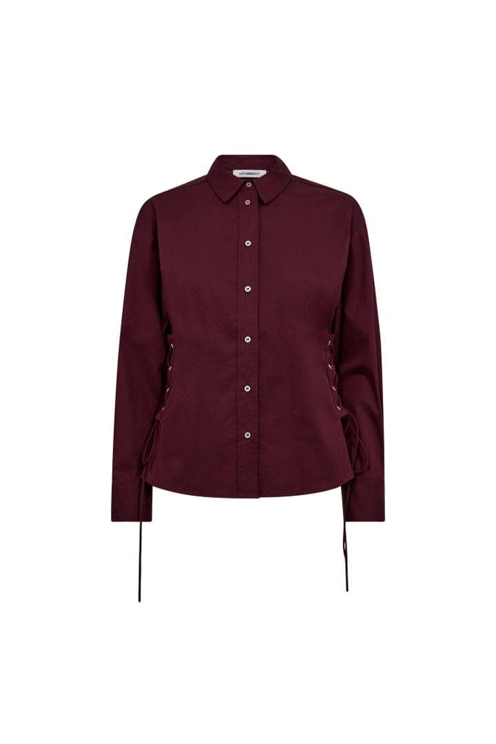 PoppyCC Eyelet Tie Bouse - Wijnrood